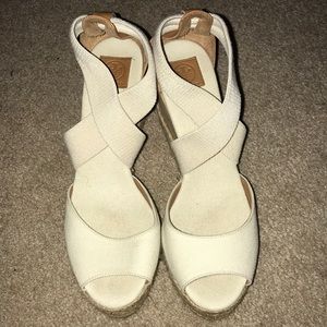 Cream Tory Burch Adonis wedges